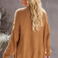 Waffle-Knit Open Front Dropped Shoulder Sweater