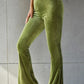 Ribbed High Waist Flare Pants