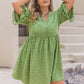 Plus Size Tied Tassel Half Sleeve Mini Dress