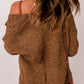 Waffle-Knit Open Front Dropped Shoulder Sweater