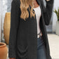 Open Front Long Sleeve Ribbed Cardigan