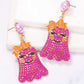 Smiling Ghost Shape Synthetic Pearl Earrings