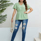 Star V-Neck Puff Sleeve Peplum Top