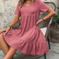 V-Neck Short Sleeve Mini Dress