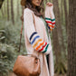 Striped Open Front Long Sleeve Cardigan