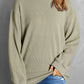 Round Neck Ribbed Sweatshirt