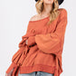 SAGE + FIG Mineral Wash Side Slit Oversized Sweatshirt