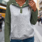 Contrast Textured Long Sleeve Sweatshirt