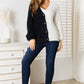 Angel Wings Woven Right Contrast Button-Front V-Neck Cardigan