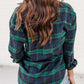 Plaid Collared Neck Long Sleeve Shirt