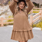 Plus Size Dot Flounce Sleeve Mini Dress