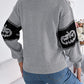 Pumpkin Round Neck Long Sleeve Sweater