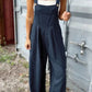 Plaid Wide Strap Wide Leg Overalls