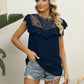 Spliced Lace Ruffled Blouse