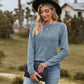 Ribbed Round Neck Long Sleeve Tee