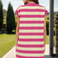 Striped Round Neck Cap Sleeve Mini Dress