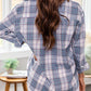 Plaid Collared Neck Long Sleeve Shirt