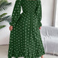 Polka Dot Flounce Sleeve Midi Dress