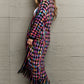 Multicolored Open Front Fringe Hem Cardigan