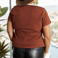 Plus Size Half Button Short Sleeve T-Shirt