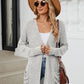 Pocketed Open Front Long Sleeve Cardigan