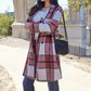 Double Take Full Size Plaid Button Up Lapel Collar Coat