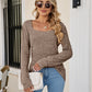 Square Neck Ribbed Long Sleeve T-Shirt