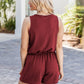 Scoop Neck Wide Strap Romper with Pockets