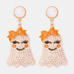 Smiling Ghost Shape Synthetic Pearl Earrings