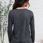 Alpine Raw Edge Long Sleeve Tee in Charcoal