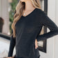 Alpine Raw Edge Long Sleeve Tee in Charcoal