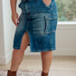 Always Be There Cargo Denim Skirt