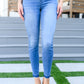 Amanda High Rise Pull on Release Hem Skinny Jeans