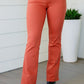 Autumn Mid Rise Slim Bootcut Jeans in Terracotta