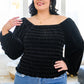 Believe In Miracles Smocked Velvet Top In Black