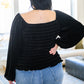 Believe In Miracles Smocked Velvet Top In Black