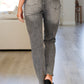 Charlotte High Rise Stone Wash Slim Jeans in Gray