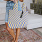 Checkerboard Lazy Wind Big Bag in Lilac & Yellow