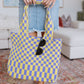 Checkerboard Lazy Wind Big Bag in Lilac & Yellow