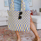 Checkerboard Lazy Wind Big Bag in Lilac & Yellow