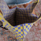 Checkerboard Lazy Wind Big Bag in Lilac & Yellow