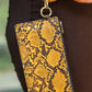 Clear Break Snakeskin Clutch