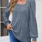 Square Neck Long Sleeve Blouse