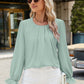 Round Neck Flounce Sleeve Top