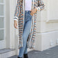 Multicolored Open Front Fringe Hem Cardigan