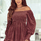 Smocked Ribbed Velvet Babydoll Top