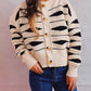 Color Block Button Front Cardigan