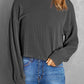 Round Neck Drop Shoulder Long Sleeve Top