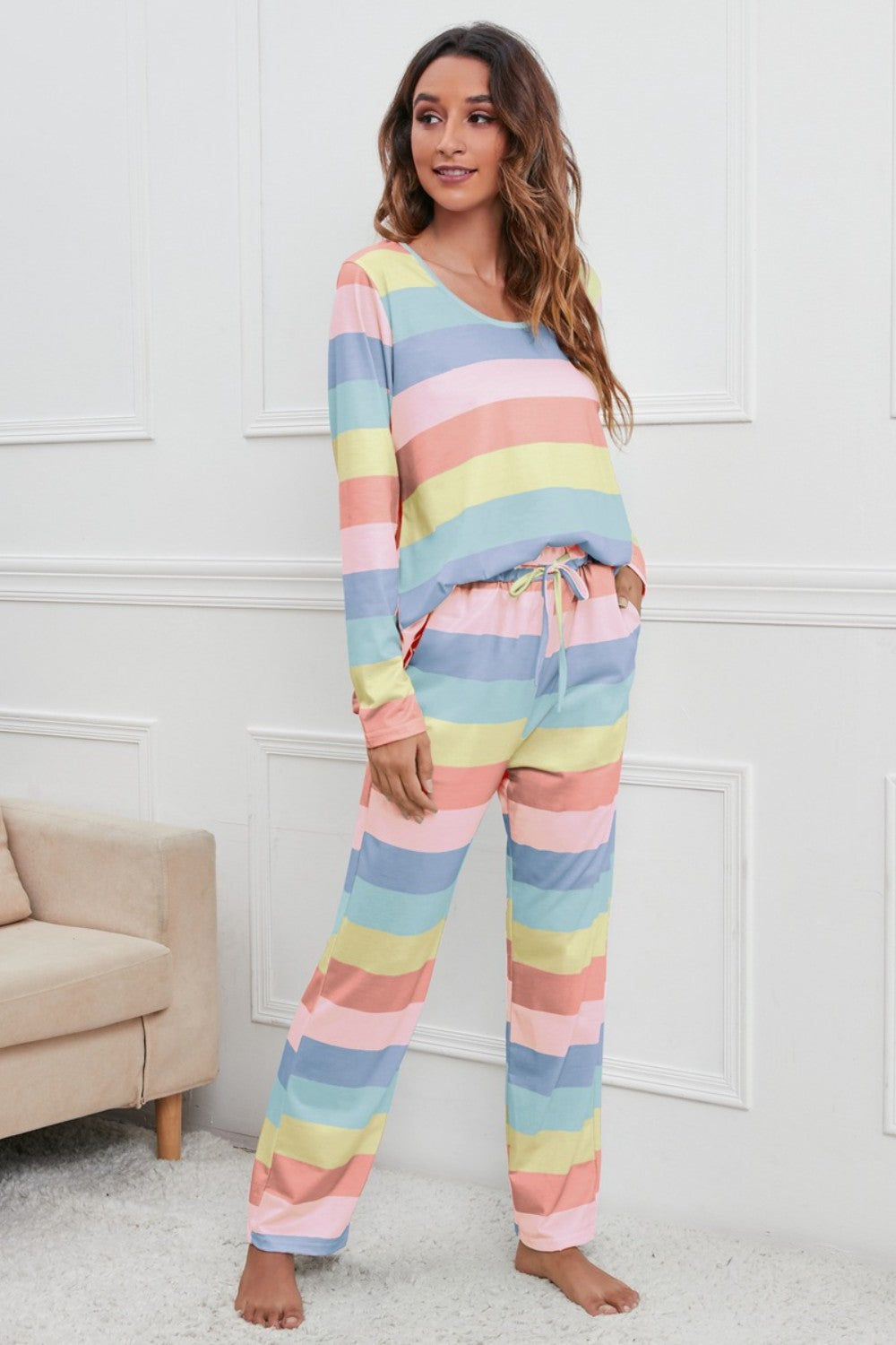 Striped Pajama/Lounge Set