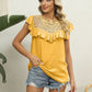 Spliced Lace Ruffled Blouse